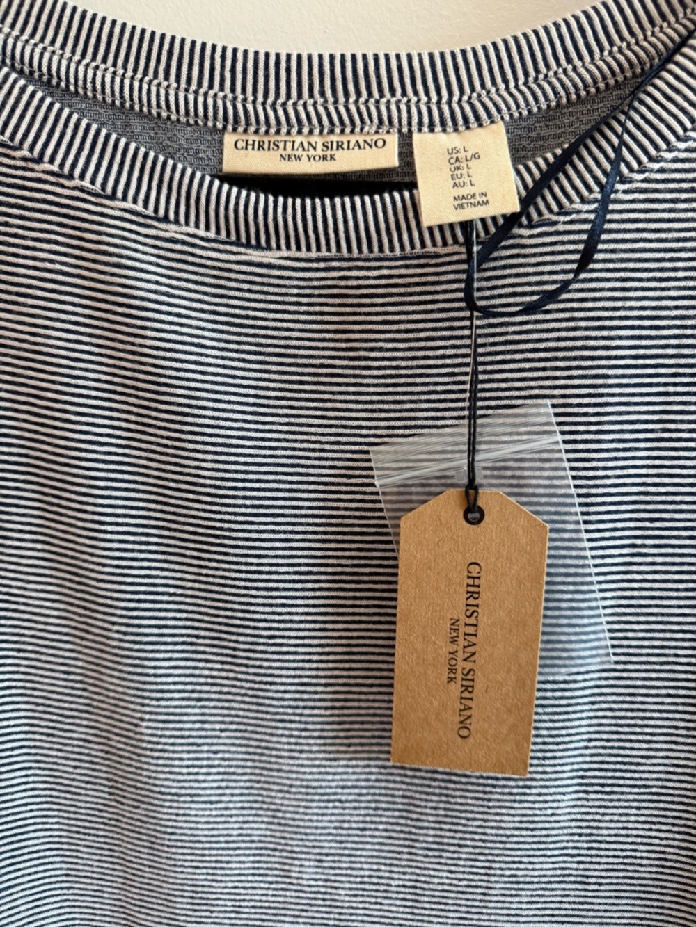 Christian Siriano Navy & White Striped Tee - Picture 2 of 6